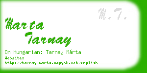 marta tarnay business card